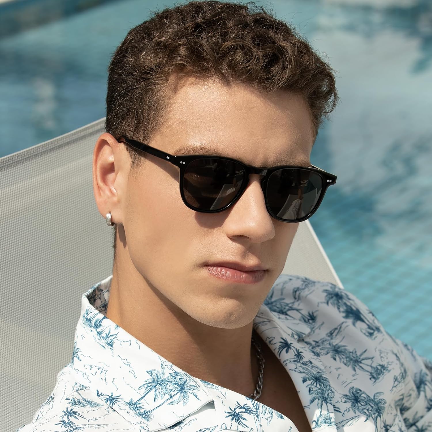 CARFIA Retro Acetate Polarized Sunglasses for Men UV400 Protection Hand-Crafted Frame Sun Glasses CA5285L - Image 3