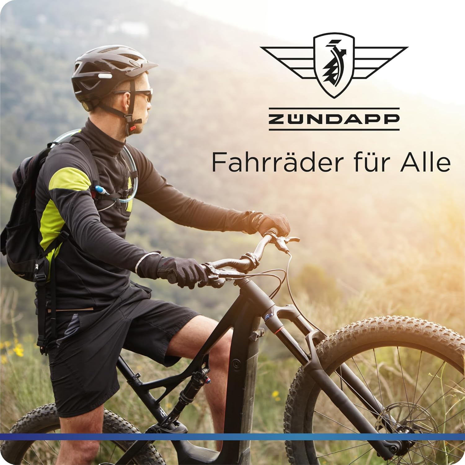 Rear wheel of the ZÜNDAPP Ebike, highlighting the rear wheel hub motor, suitability for hilly and flat routes, and energy efficiency