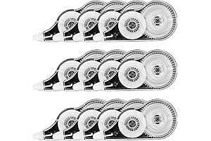 BESARME White Out Roller Tape: 12 Pack of 39-Foot Correction Tape Pens