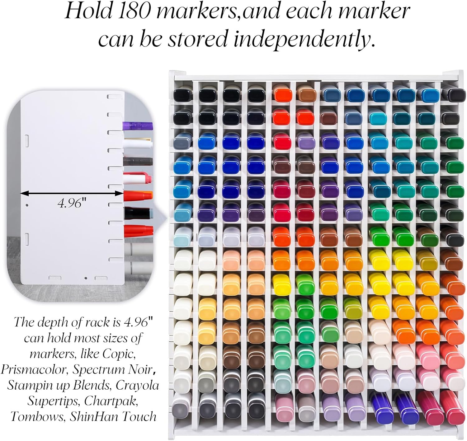 アートマーカー収納ラック マーカー180本収納 水彩ブラシ ペン 色鉛筆 デスク用オーガナイザーホルダー