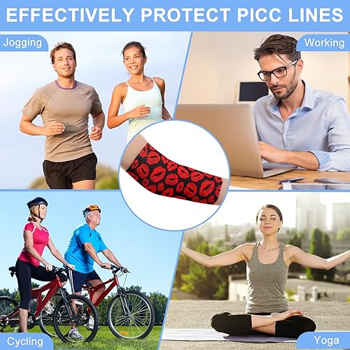 Miniatura 6 de Cuffbow 12 piezas PICC Line Funda reutilizable para la parte superior del brazo, transpirable, protector de manga de lactancia (elegante)
