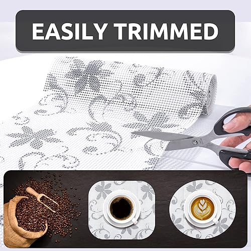 Miniatura 7 de RAY STAR Revestimiento para estantes, revestimientos de refrigerador no adhesivos para estantes, lavables de 12 x 360 pulgadas, forro de vinilo