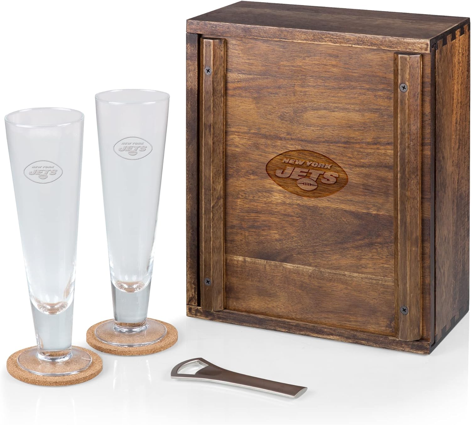 PICNIC TIME Brown New York Jets Pilsner Beer Gift Set for 2