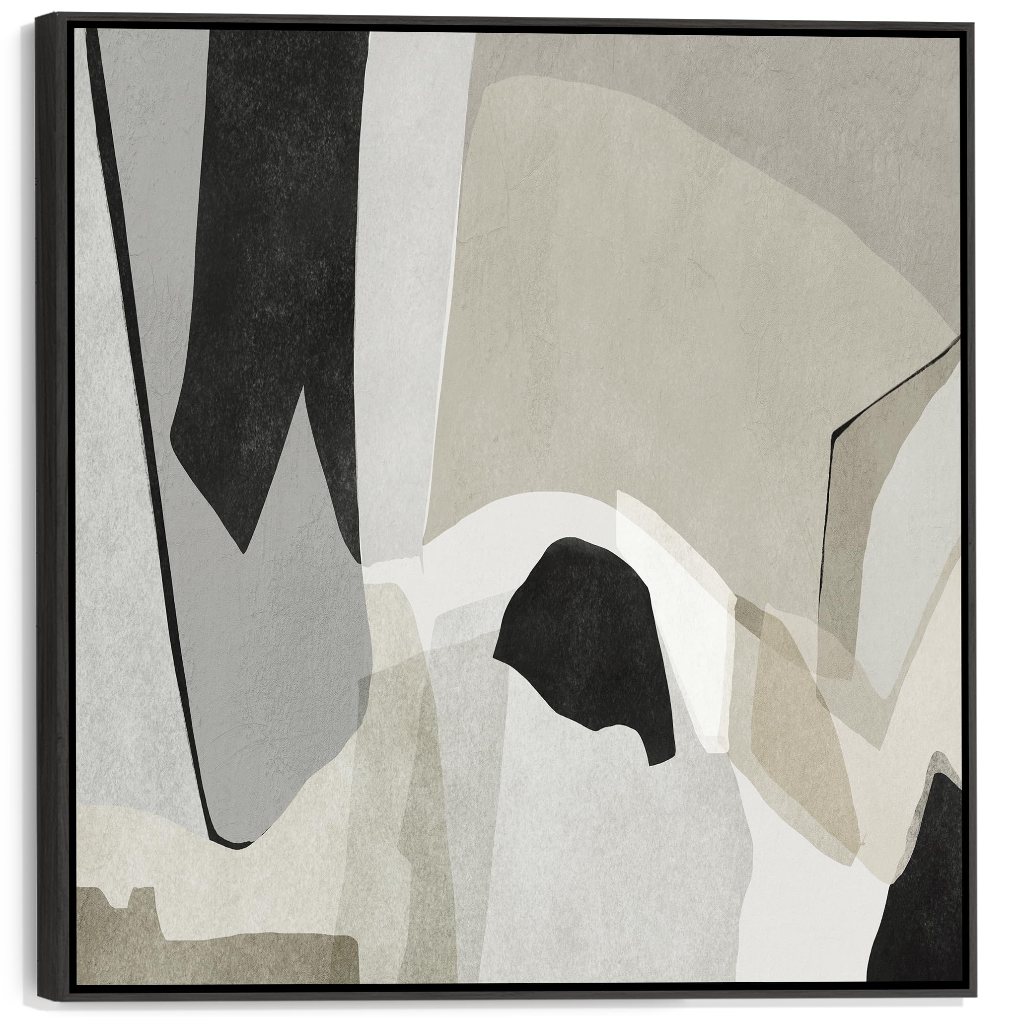 Wallfillers Neutral Sage Large Sage Neutral Framed Wall Art - Abstract Canvas For Living Room - Ffs2105 - Xl - 100X100cm