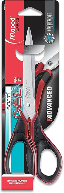 Maped M499210 - Nożyce Advanced Gel asymetryczne, 21 cm, czarne/czerwone