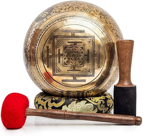 Miniatura 5 de Juego de cuencos tibetanos grandes de 9.5 pulgadas, grado curativo maestro para baño de sonido, chakras, 7 metal, meditación, yoga por Himalayan