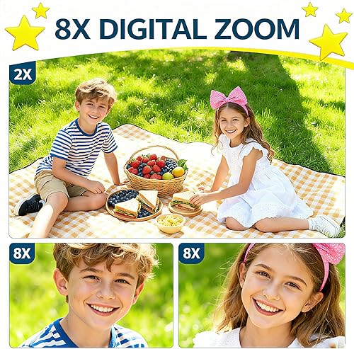 Miniatura 7 de Juguetes de cámara para niños, regalos de Navidad, cumpleaños, festival para niños de 3, 4, 5, 6, 7, 8, 9, 10 años, video digital HD, cámara para