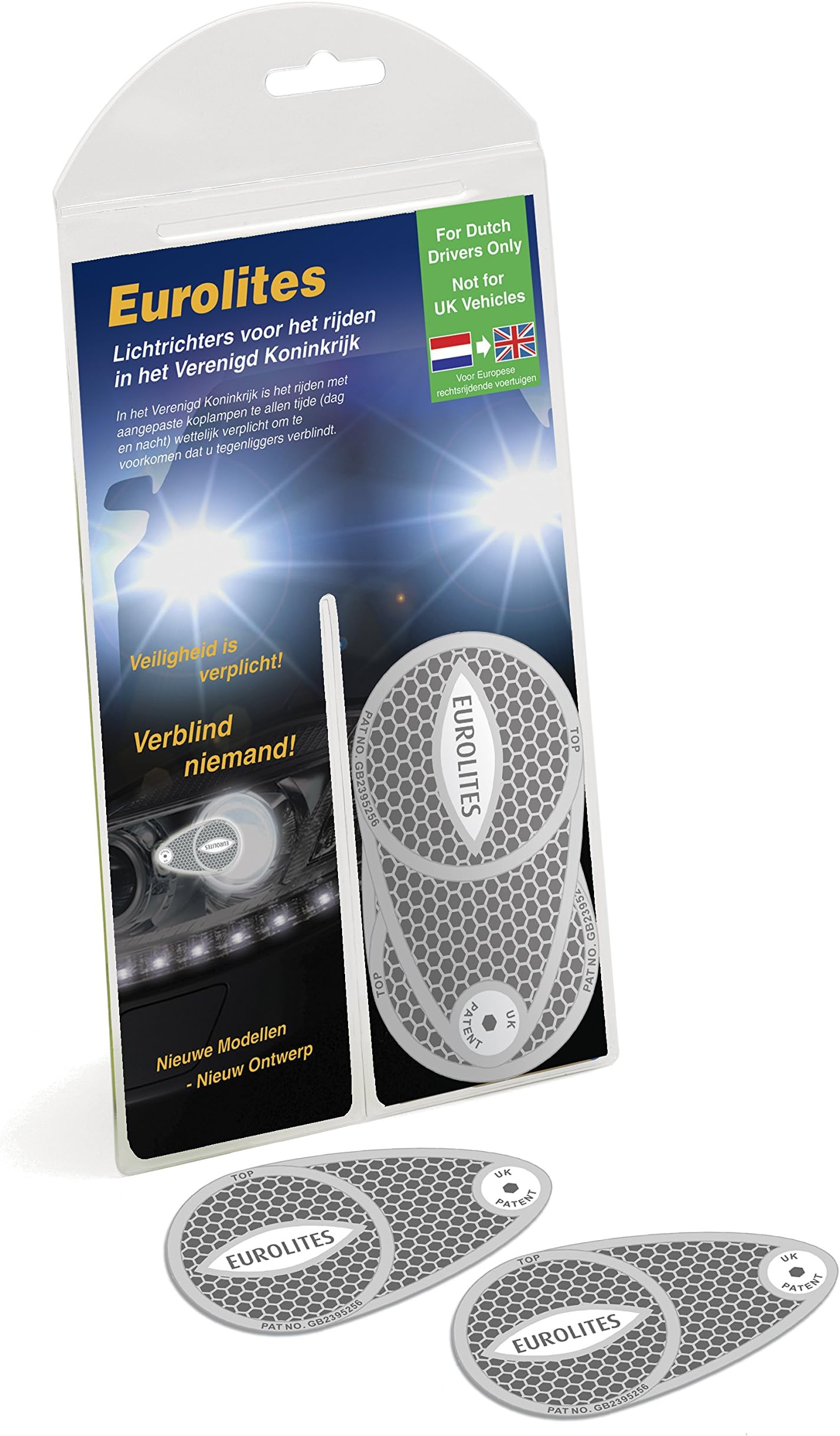 TravelSpot Eurolites Left Hand Drive Headlamp Adaptor Converters Driving In UK With Dutch Instructions Compatible For All Vehicles
