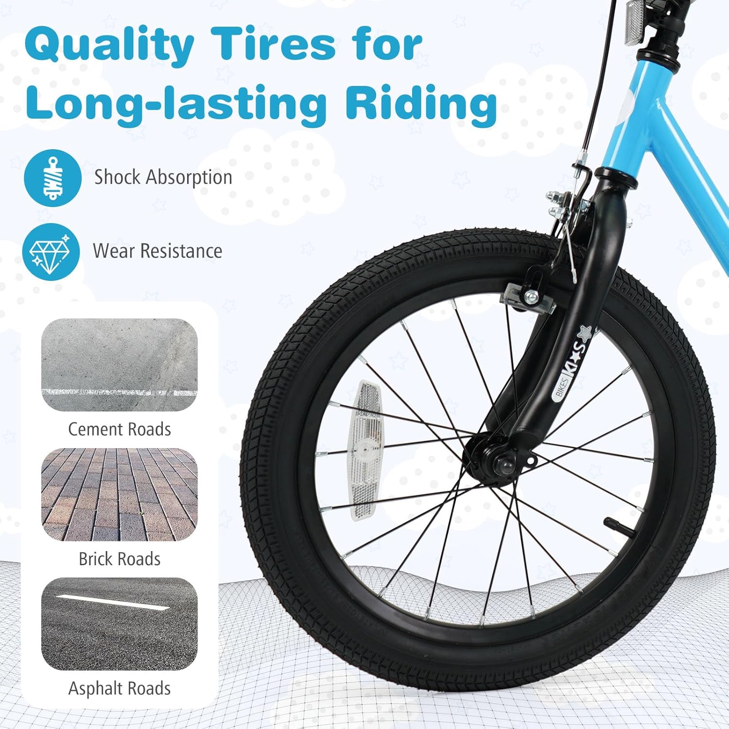 BABY JOY Outer Space Explorer Kids Bike, 12 14 16 Inch Children Bicycle with Removable Training Wheels, Adjustable Seat, Front Handbrake & Coaster Brake for 3-7 Years Old Boys and Girls, Toddler Bike