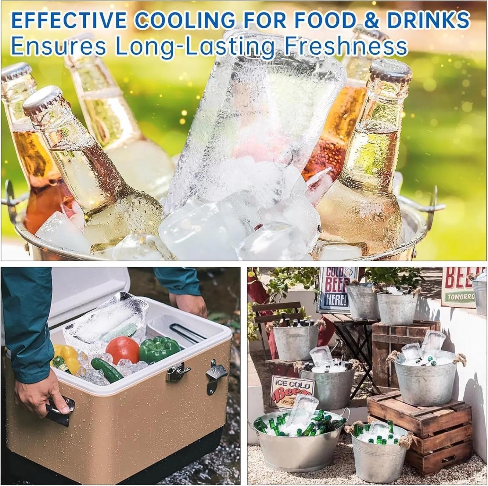 Cubitera Molde de caja hielo gran tamaño