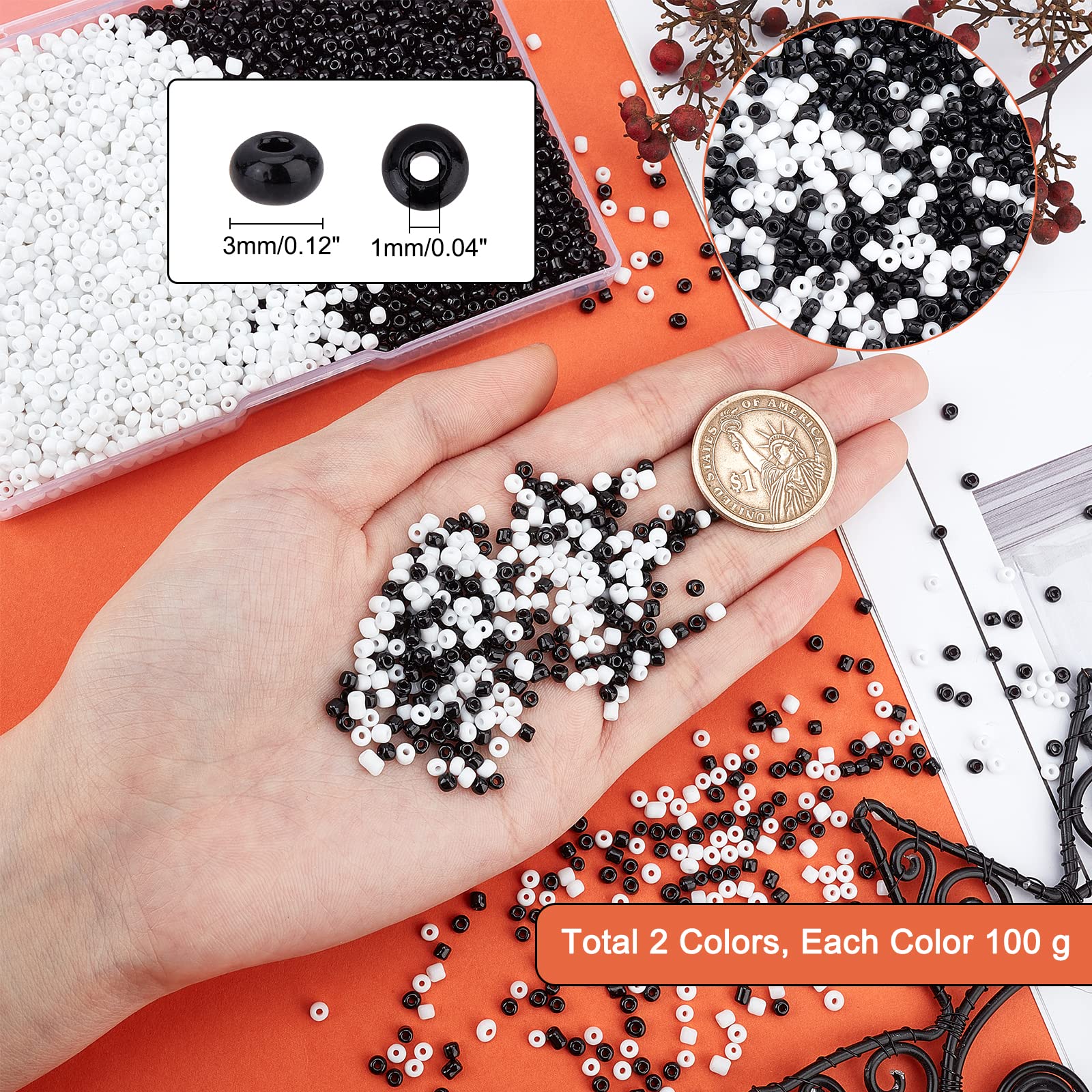 PH PandaHall About 7500pcs 8/0 3mm Multicolor Beading Glass Seed Beads, 15 Colors Round Pony Bead Mini Spacer Czech Beads With 1mm Silver Lined Round - View #8