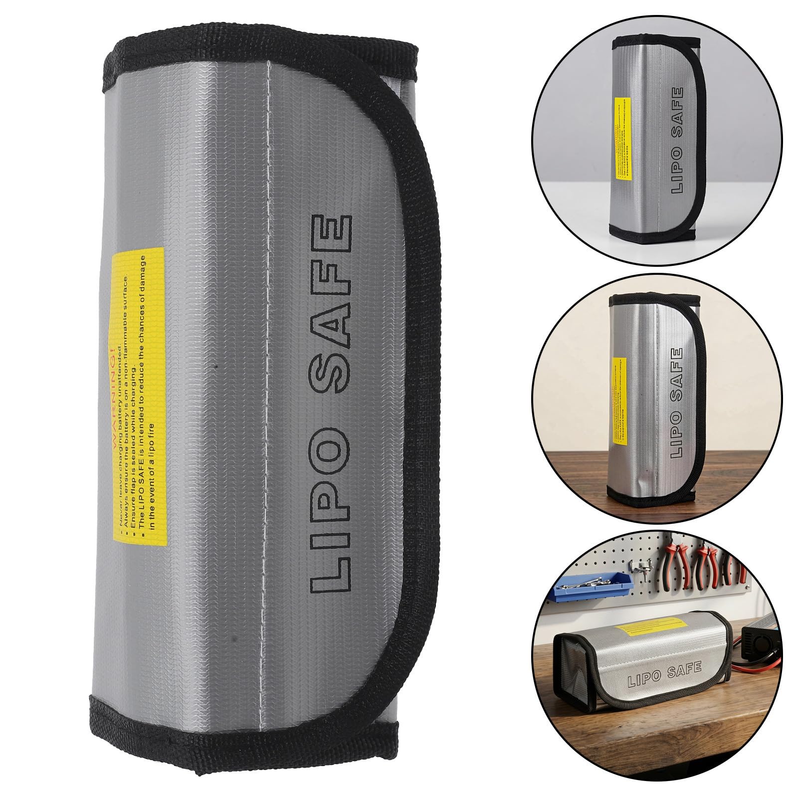 Sosoport 8 Pezzi Borsa 7,3x3 Pollici Ignifuga di Sicurezza per Batterie al Litio
