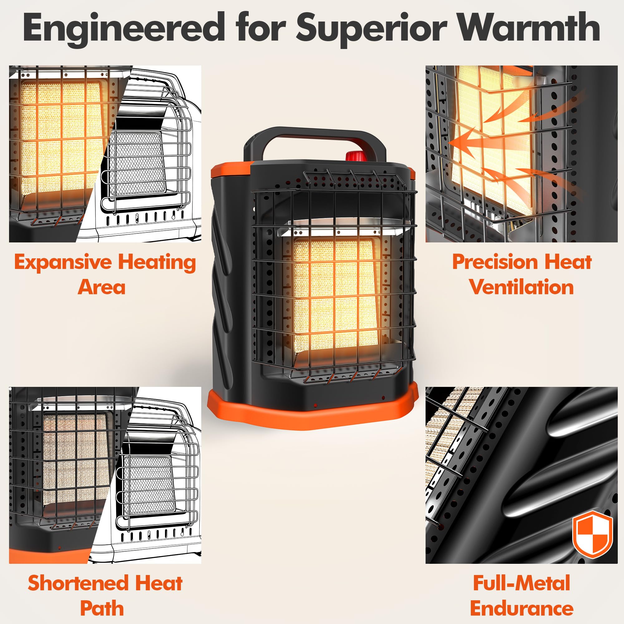 Fitfirst Portable Propane Heater - Outdoor Camping Heater -3