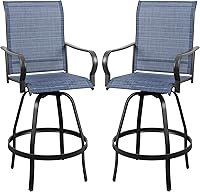 Vista 10 de Vongrasig Juego de 4 sillas giratorias de bar para patio, para todo tipo de clima, de metal, de alta calidad, para exteriores, para patio trasero