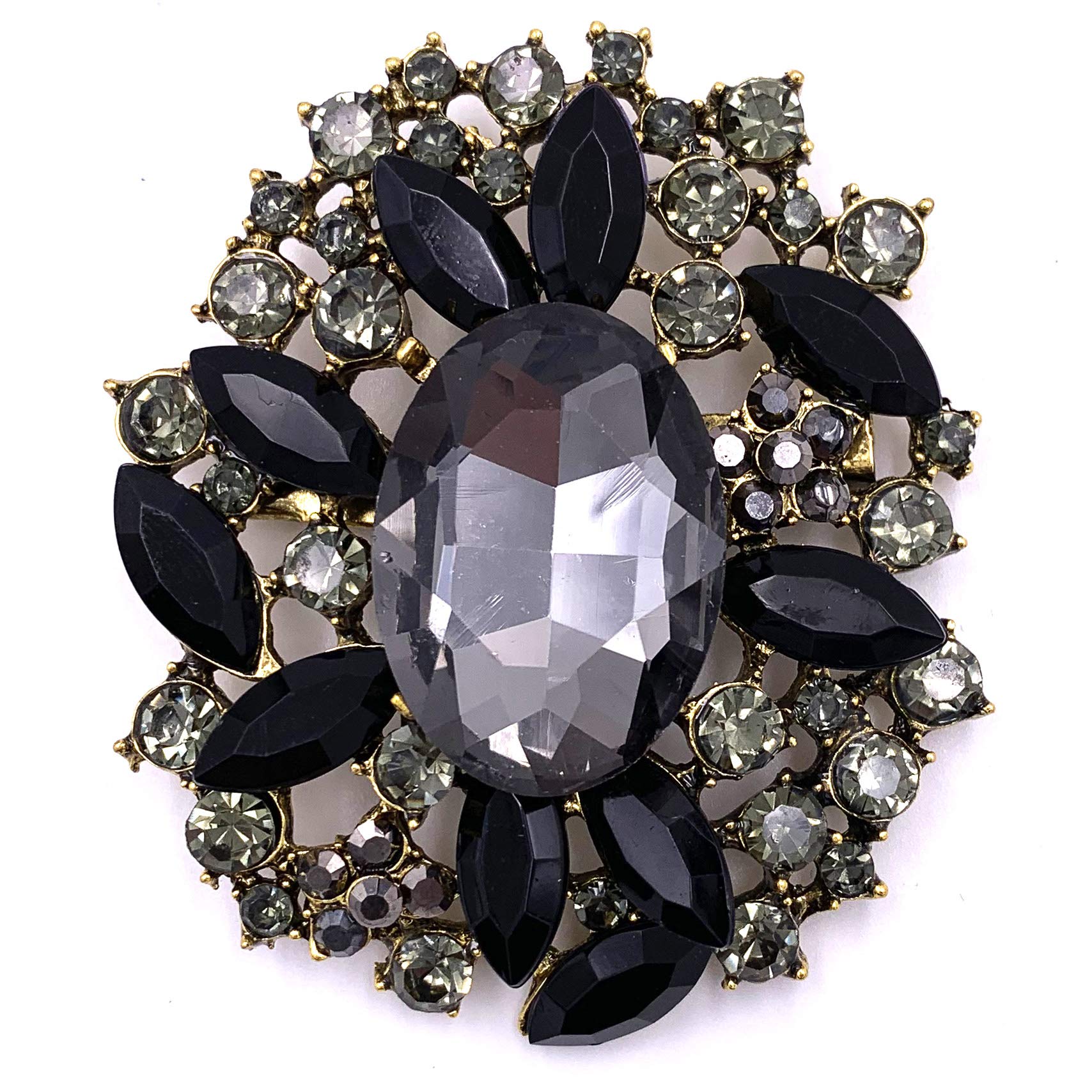 Flower Brooch Pin Costume Jewelry Accessory Gold Tone