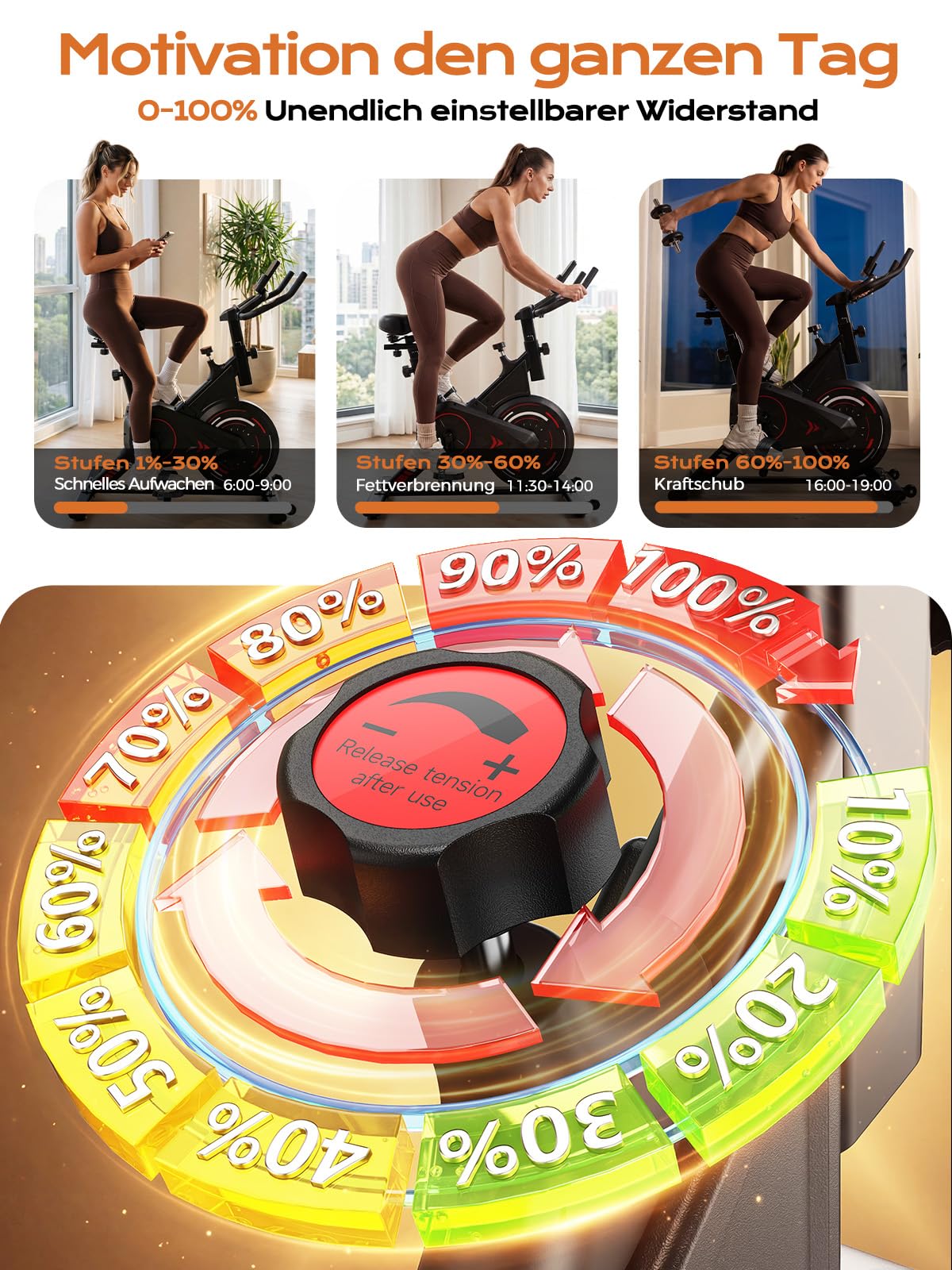 Dskeuzeew Heimtrainer Fahrrad mit APP, 0-100% Widerstand & Herzfrequenz-Messung, Leises Hometrainer Fahrrad mit LCD-Monitor, Fitnessbike mit Tablet-Halter, Indoor Bike für Cardio-Training, Bis 160KG