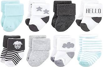 Hudson Baby Unisex Cotton Rich Newborn and Terry Socks