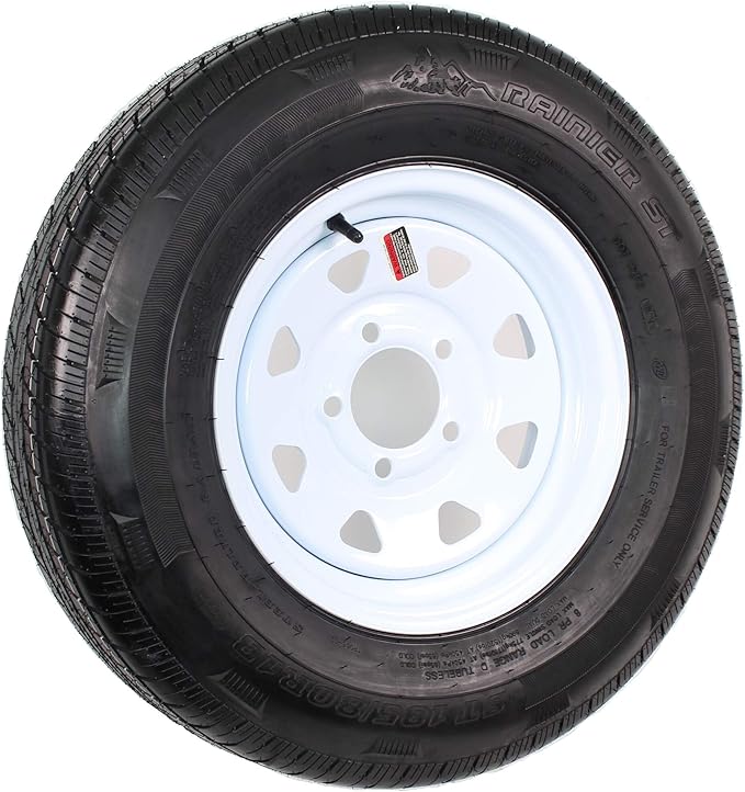 Radial Trailer Tire and Rim ST185/80R13 13X4.5 54.5 White Spoke Wheel