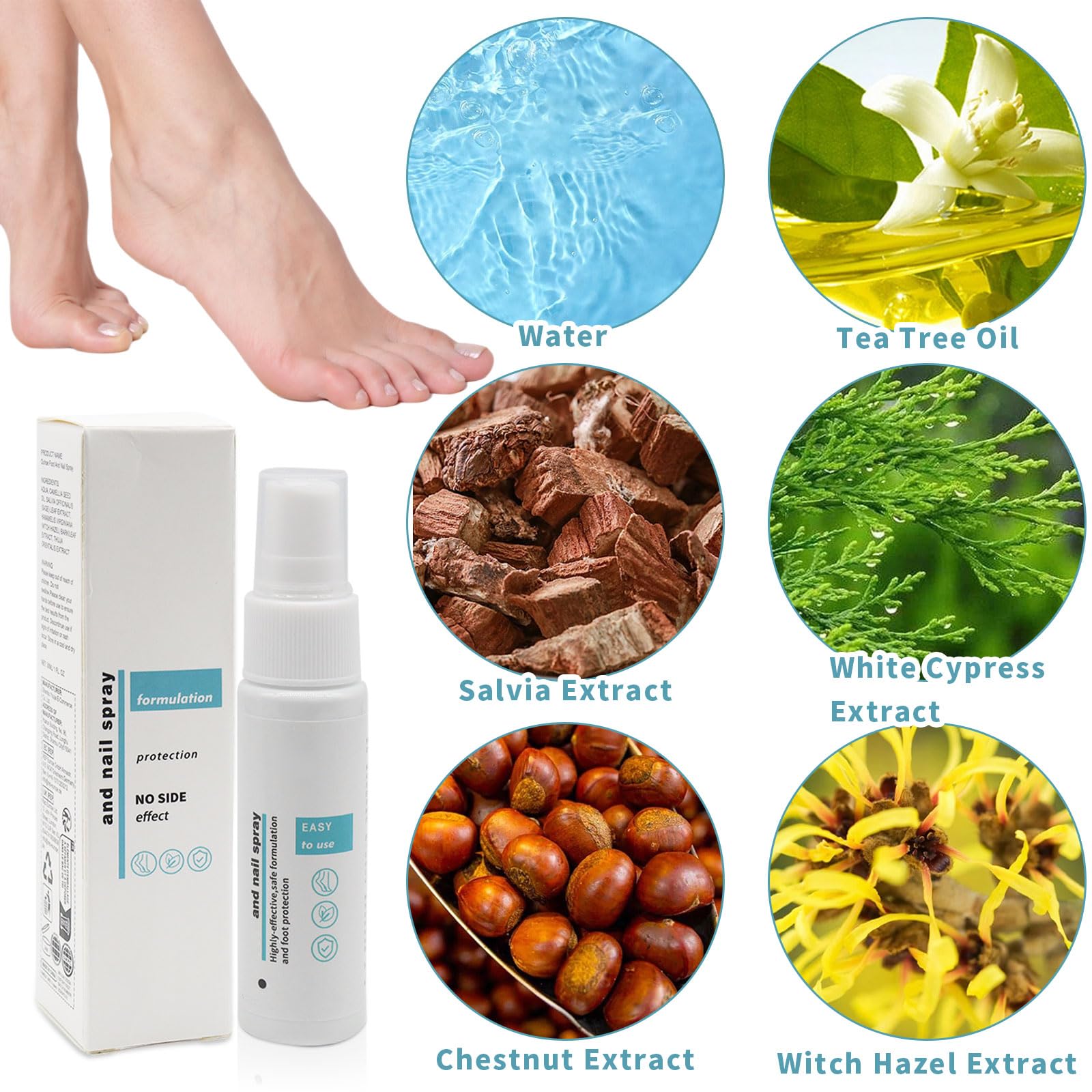 Spray para hongos en los pies, 2 unidades para pies y uñas, spray para hongos en las uñas, spray para pies para reparación de uñas, control de olores, aerosol de pies para reparación de uñas, repair