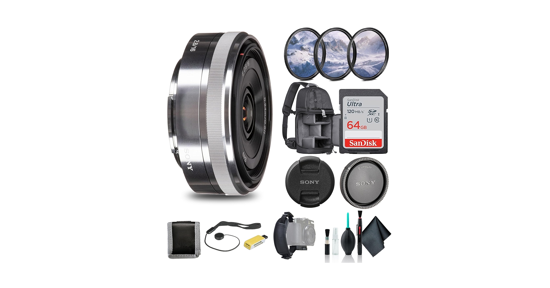 Amazon.com : Sony E 16mm F2.8 Wide-Angle Prime Lens (SEL16F28