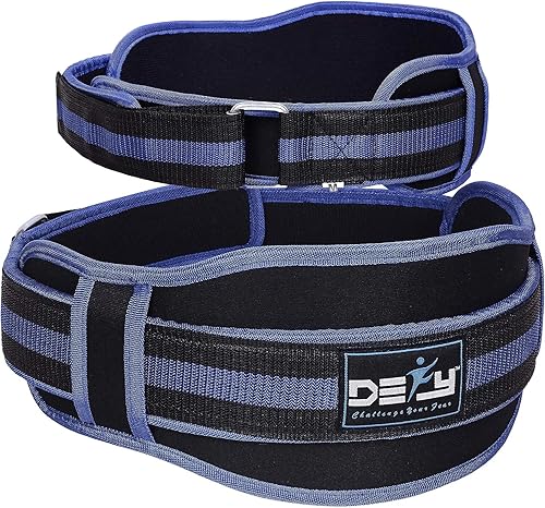 DEFY Cinturón de levantamiento de pesas con cinturón lumbar de neopreno de 5 pulgadas de ancho para entrenamiento de gimnasio, musculación firme y