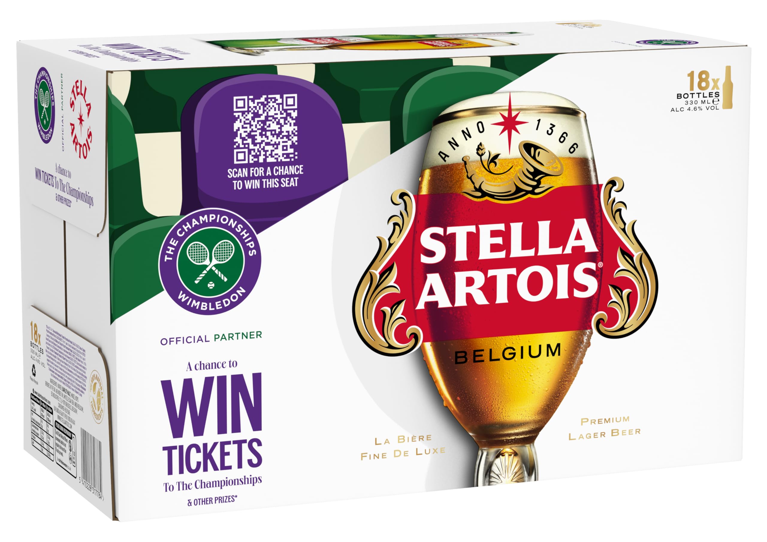 Stella Artois Golden/Dark 18 X 330Ml (Abv 4.6%)