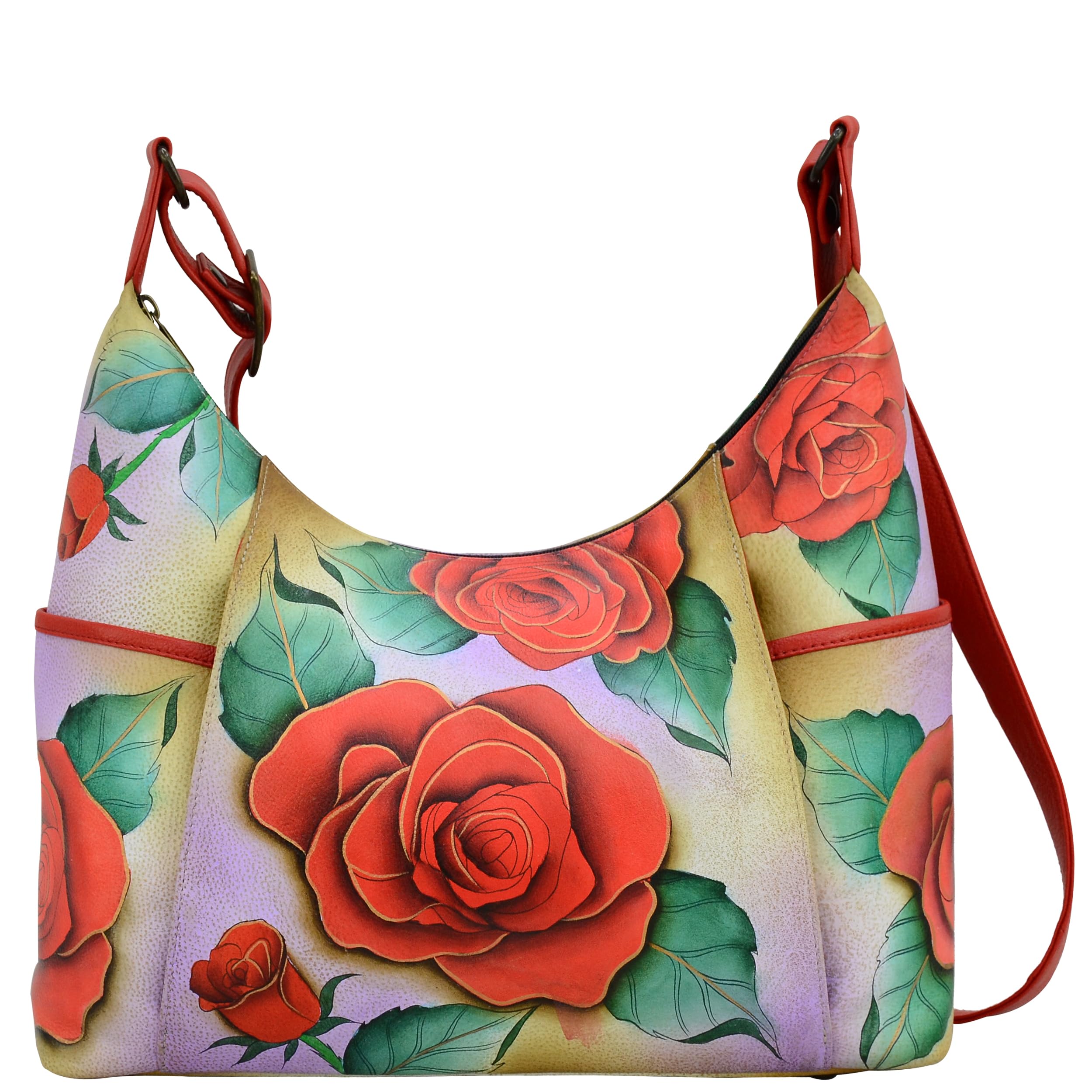 Anna by Anuschka Handpainted Women's Genuine Leather Large Shoulder Hobo
