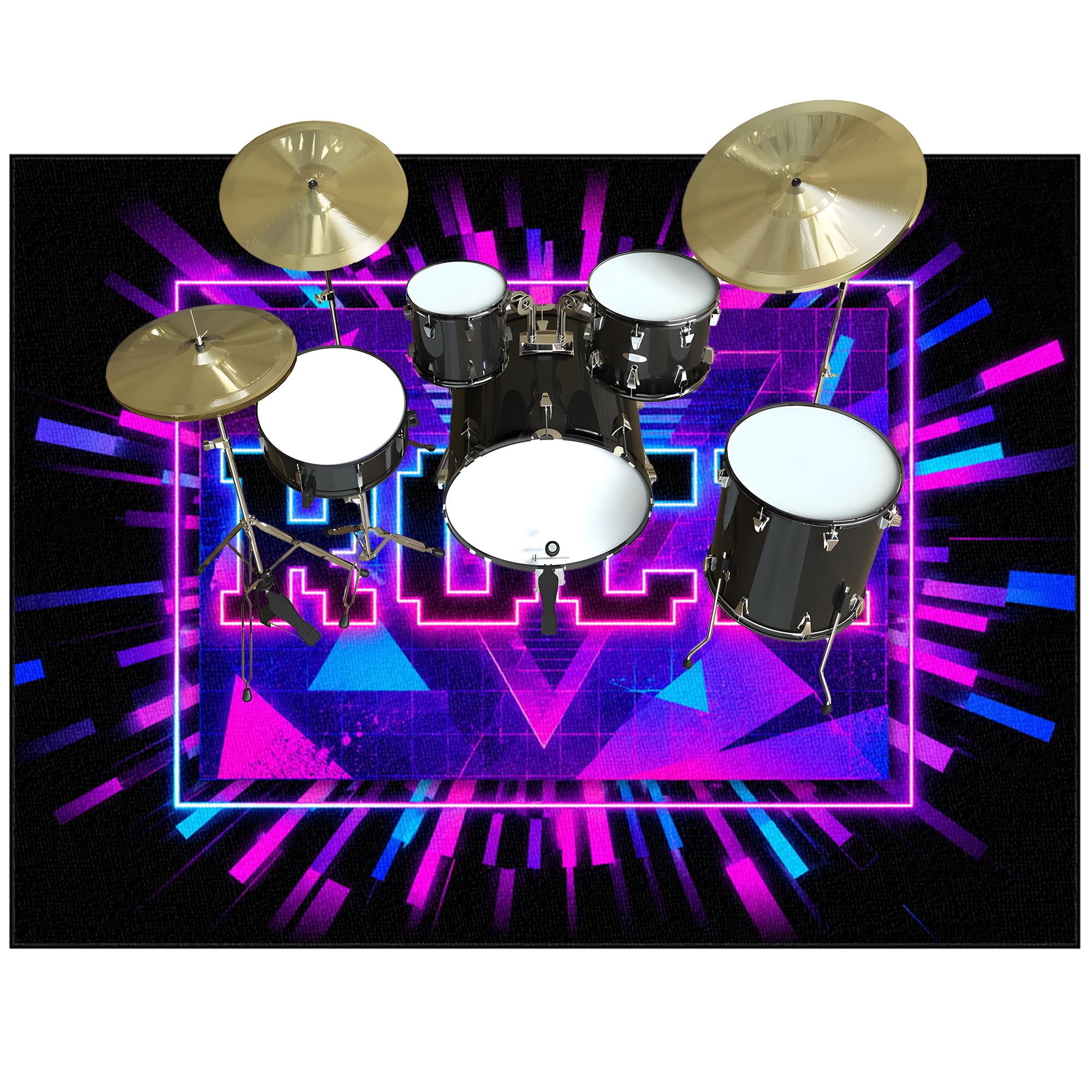 Tappeto per Batteria Acustica 230 x 180 cm Tappeto Drum Antiscivolo Tamburo Tappeto, Tappeto Batteria Elettronica Professionale Assorbimento degli Urti Insonorizzato Antiscivolo Tappeto a Tamburo