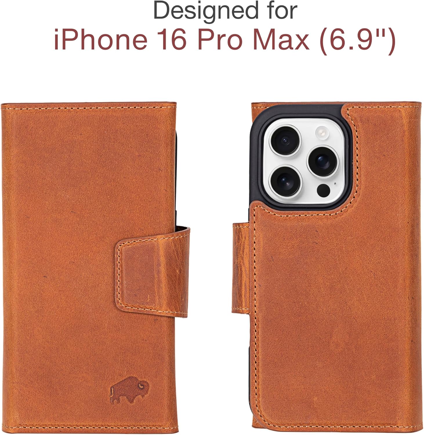 BLACKBROOK Trifold Case for iPhone 16 Pro Max Leather Case with Wallet, Tudor Detachable Leather 2-in-1 for MagSafe Wallet Set, Cash, ID & 8 Card Slots with RFID, Compatible with iPhone 16 Pro Max