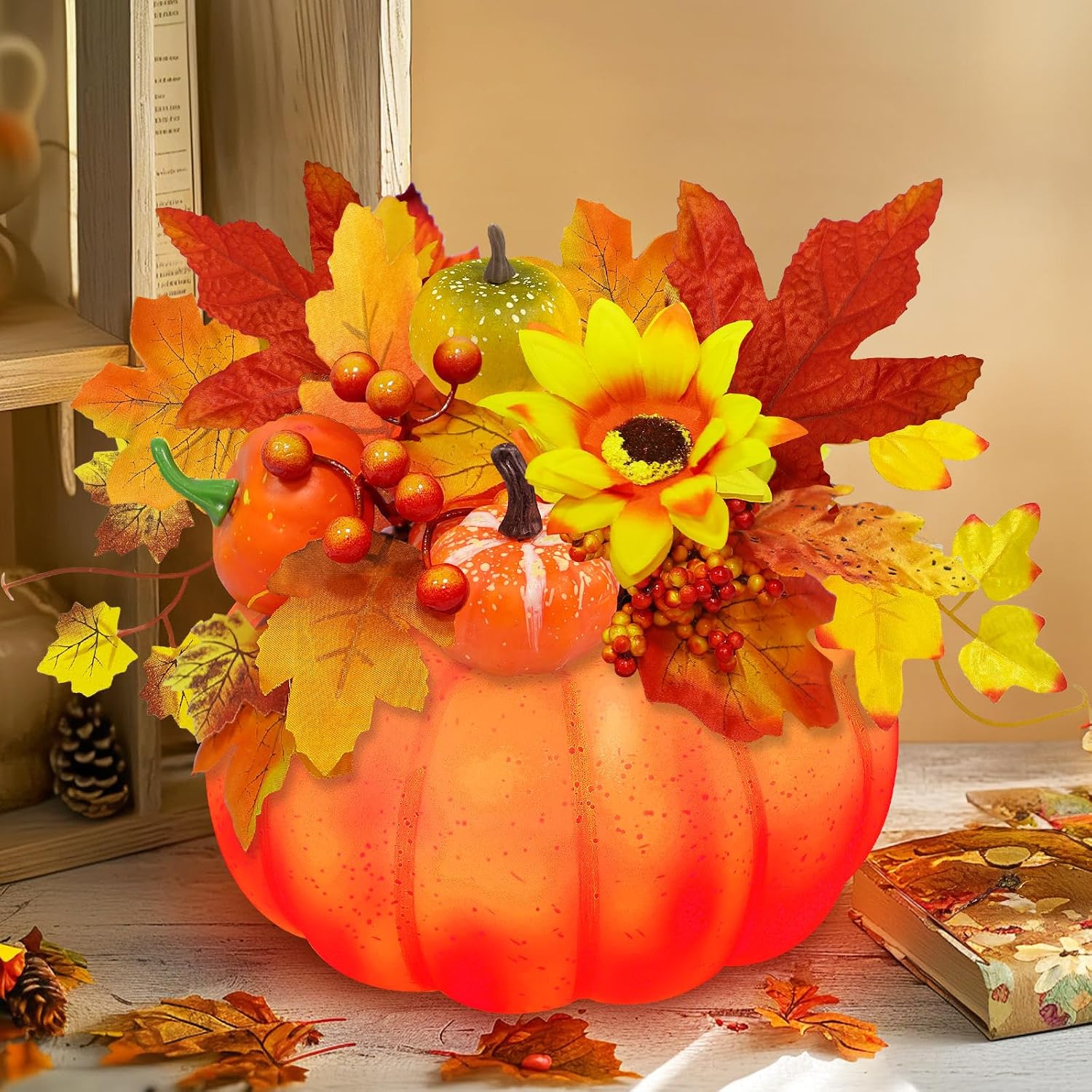 Amazon.com: TURNMEON [ Inner Lighted & Prelit 7.5 Inch Fake Pumpkin