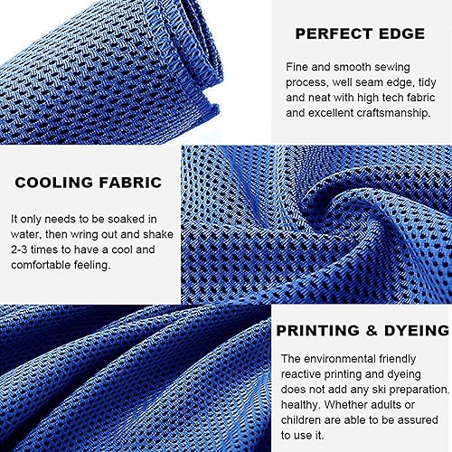 Miniatura 3 de Paquete de 20 toallas refrescantes de 40 x 12 pulgadas, toalla de hielo para cuello y cara, microfibra fría con bolsa transpirable para yoga,