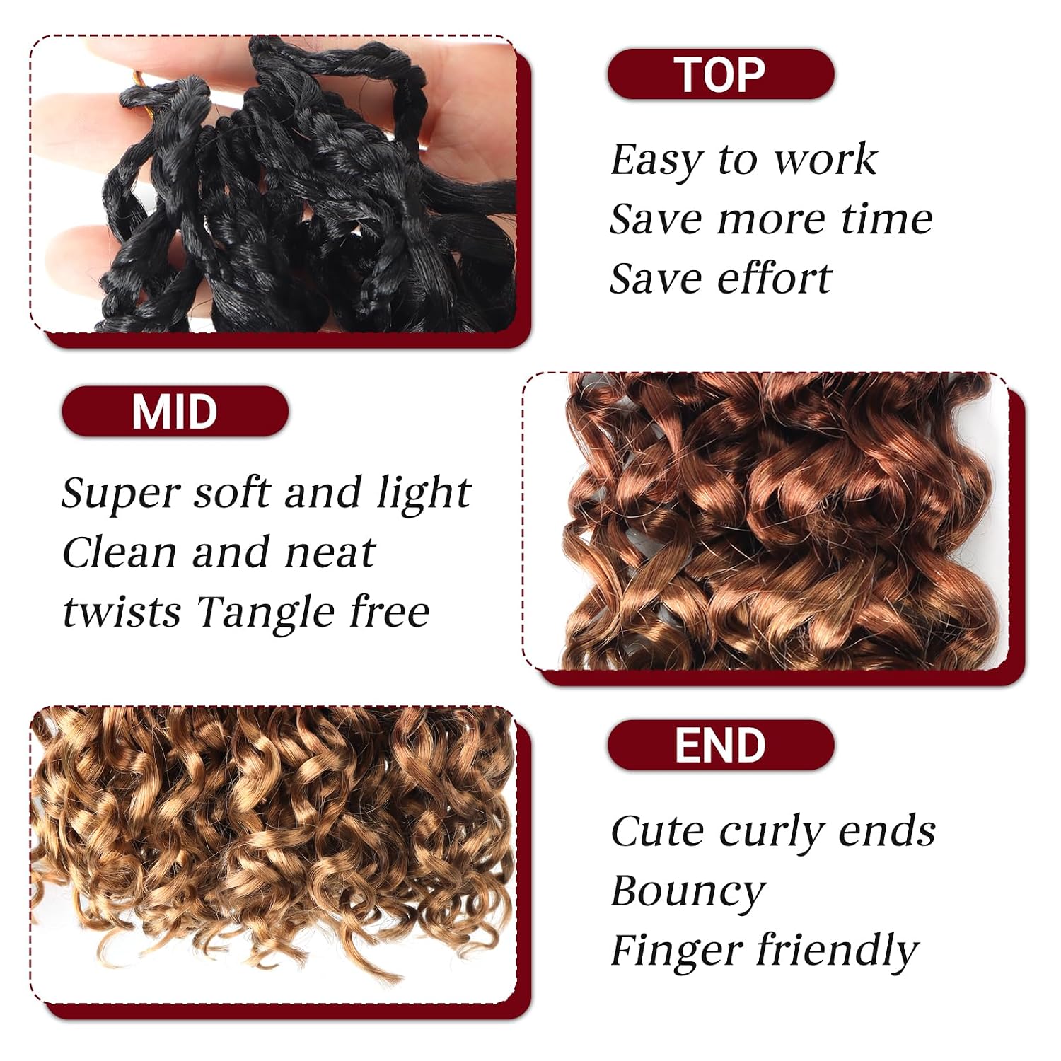 Datanala GoGo Curl Crochet Hair 14 Inch Water Wave Crochet Hair 8 Packs Long Beach Curl Crochet Braiding Hair Synthetic Extensions For Women (T1B/30/27, 14inch(8packs))