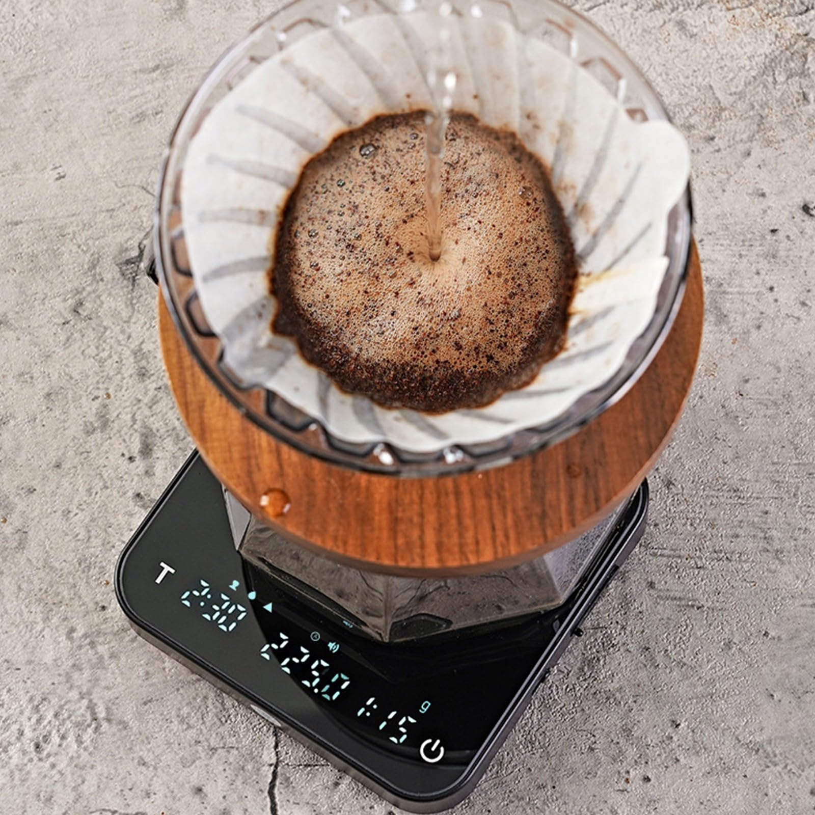 Bilancia da Cucina Digitale in Miniatura con pesatura precisione e Timer multifunzionali per la Preparazione del caffè Bilancia da Cucina precisione dal Design Compatto con Timer