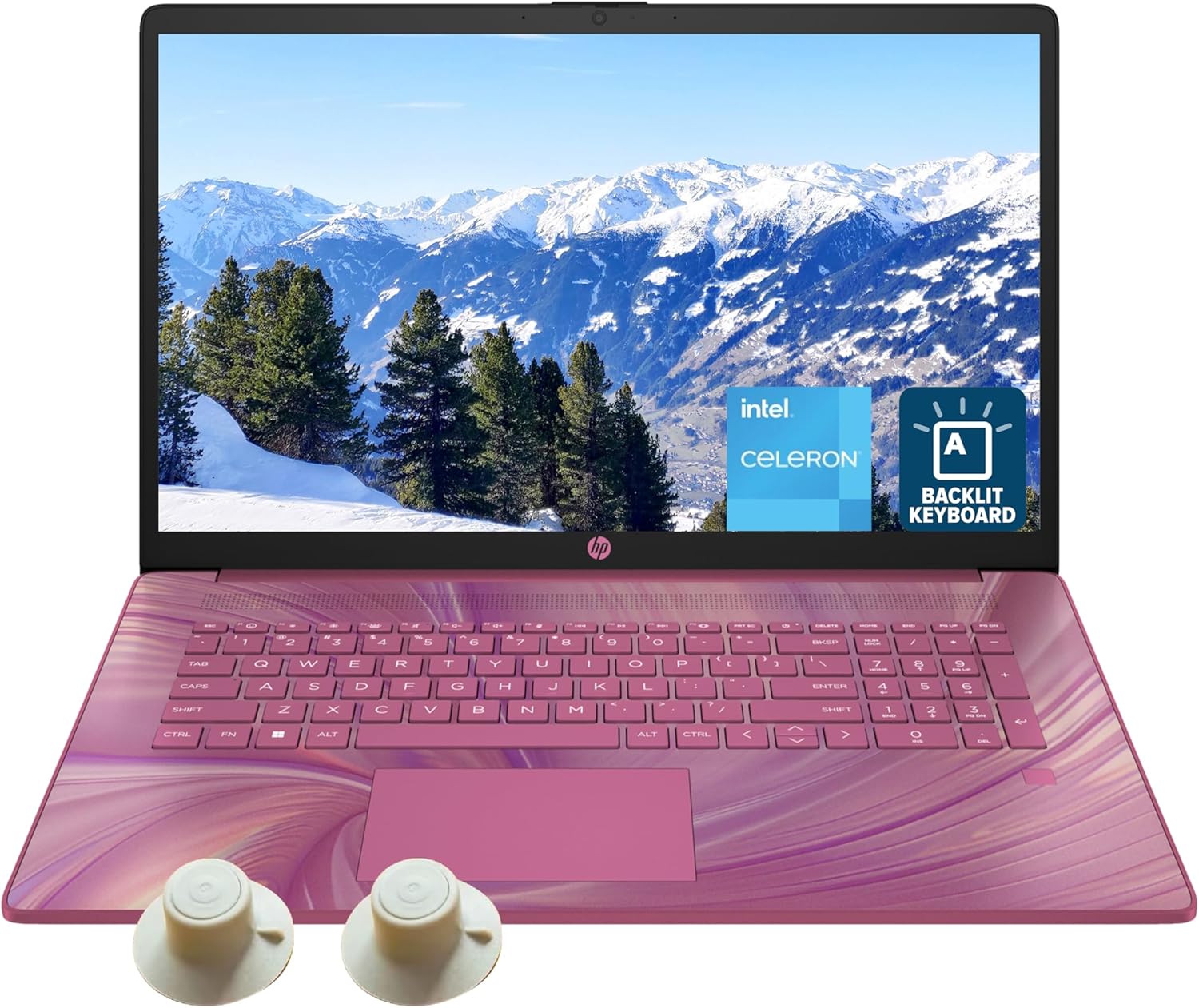 HP 17" Laptop, Intel Celeron N4120 Processor, 8GB RAM, 512GB SSD, Backlit Keyboard, Intel UHD Graphics 600, Windows 11 Home, Webcam, Wi-Fi, Bluetooth, Alpacatec Accessories, Sunkissed Plum(Renewed)