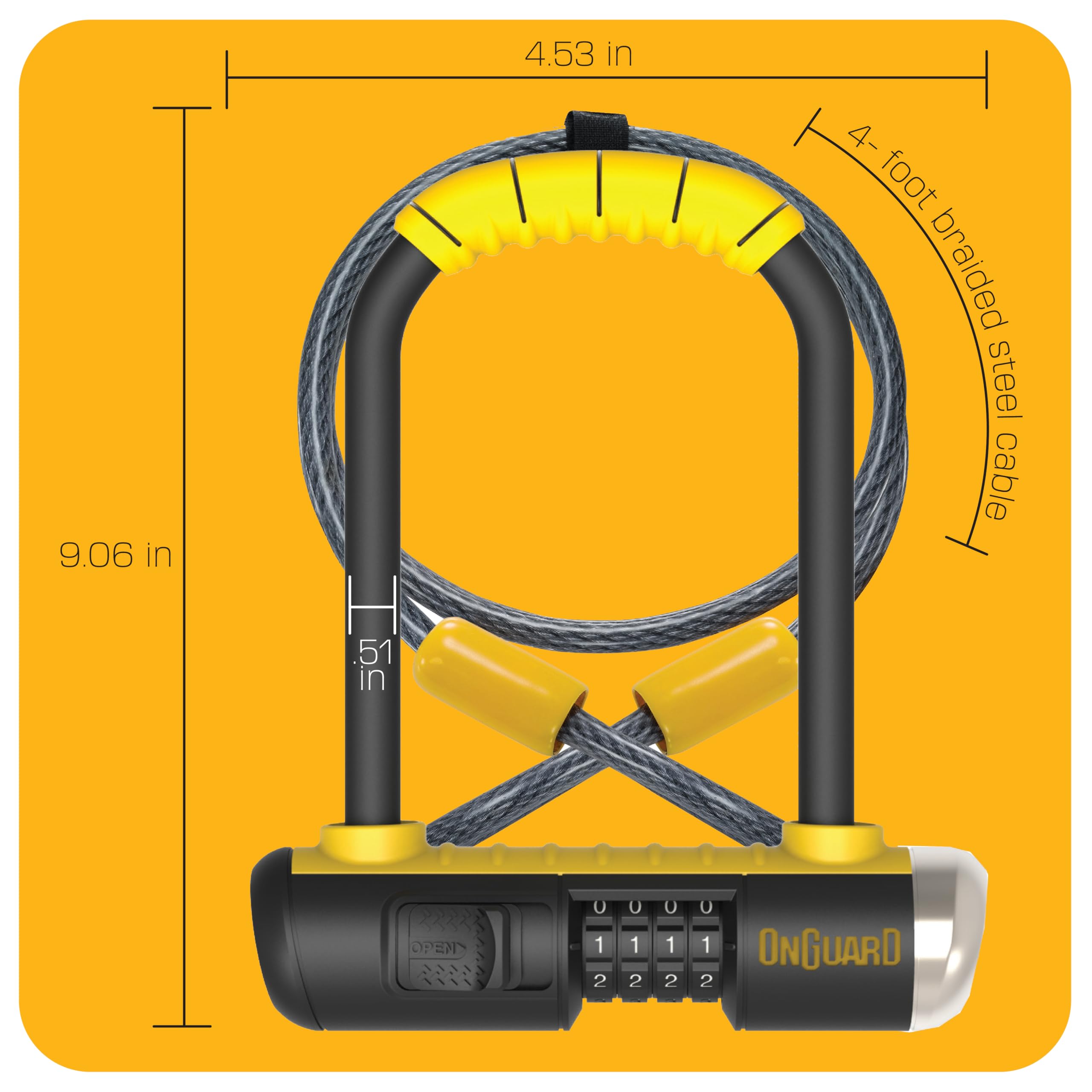 Amazon.com : ONGUARD Bulldog Combination U-Lock Cable Combo, Black