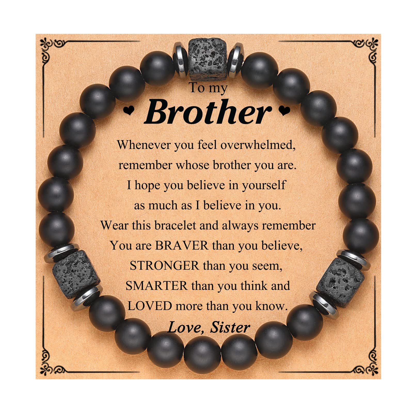 UPROMI Gifts for Brother Adult, Brother Gifts from Sister, Brother Birthday Christmas Gifts for Brother Bracelet, String, Cubic Zirconia
