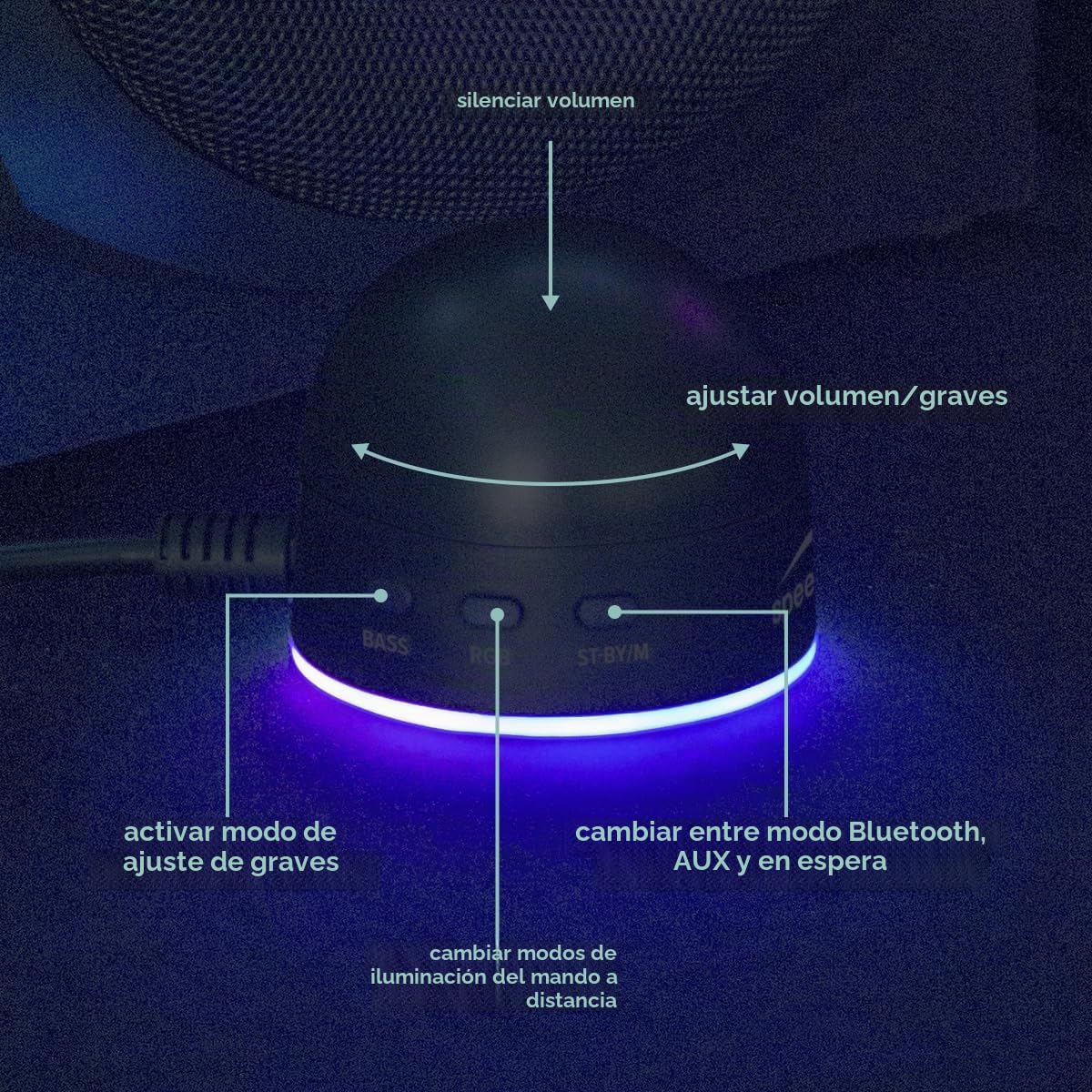Speedlink Gravity LT Altavoz para PC Sistema de Sonido 2.1 Bluetooth - con subwoofer de Madera, Sistema de Altavoces Activos de 80 vatios, Conector AUX de 3,5 mm, Mando a Distancia RGB, Negro