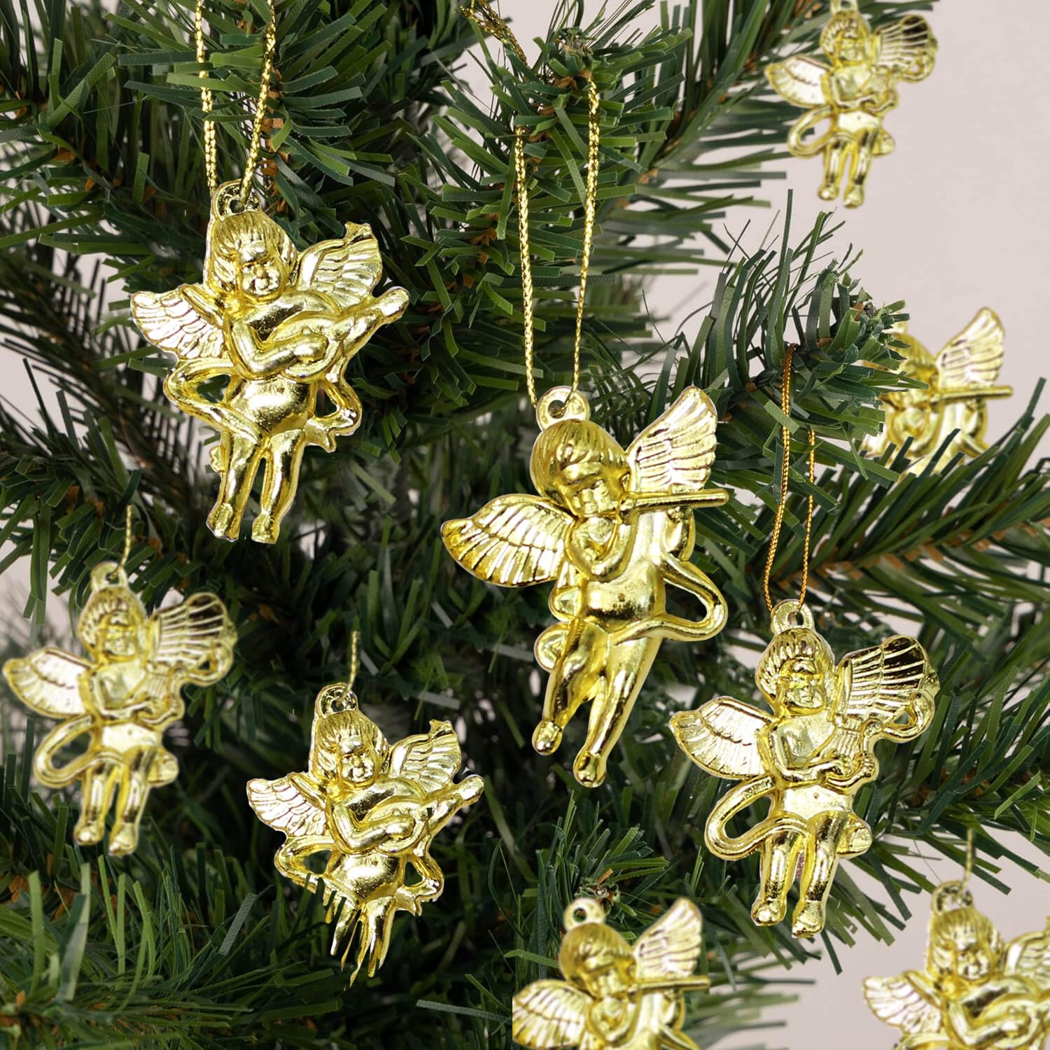 TIED RIBBONS Set of 12 Christmas Hanging Angel for Hanging Ornaments Christmas Decoration Xmas Tree – Decorations Items for Home Office (Multicolor, 4.5 cm x 3 cm) TIED RIBBONS Set of 12 Christmas Hanging Angel for Hanging Ornaments Christmas Decoration Xmas Tree – Decorations Items for Home Office (Multicolor, 4.5 cm x 3 cm)