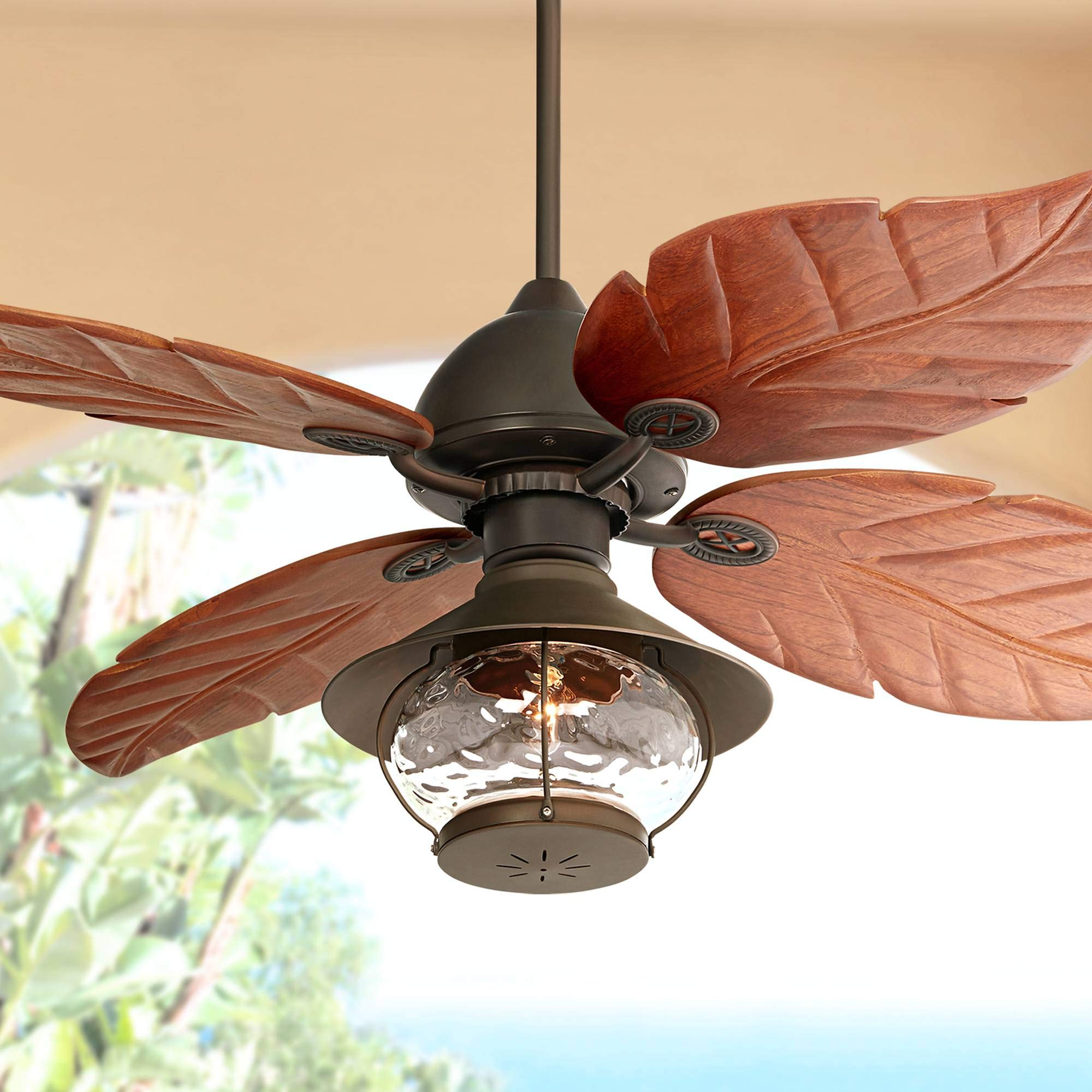 Buy 60" Casa Oak Creek Tropical Outdoor Ceiling Fan with Light LED Oil