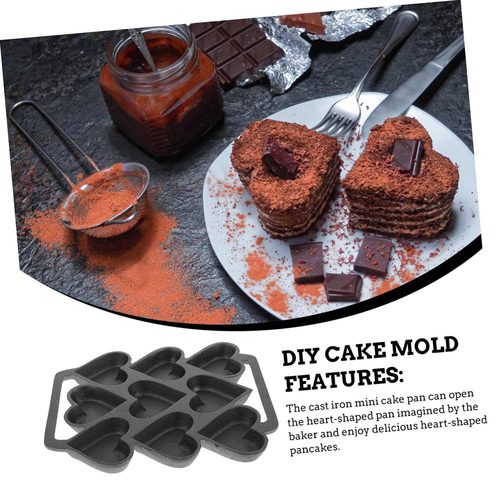IMIKEYA Moule À Gâteau En Forme De Cœur Moule À Gâteau Antiadhésif Pour Des Desserts Sains