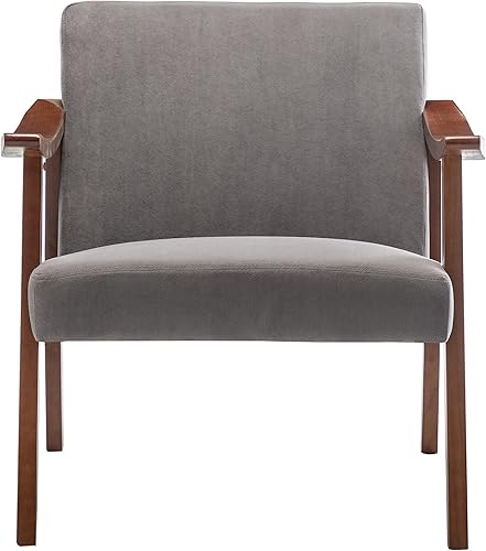 Miniatura 8 de Silla decorativa con tapicería de terciopelo y marco de madera maciza, muebles de sala de estar clásicos de mediados de siglo para asientos