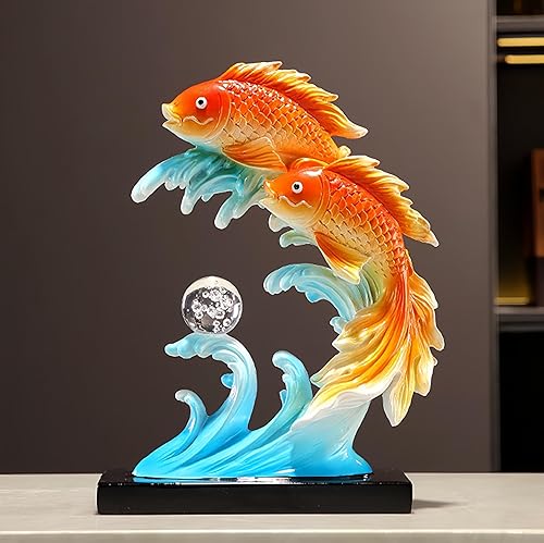Miniatura 6 de Estatua de pescado chino grande de Feng Shui de 11.5 pulgadas, decoración de peces de FengShui, decoración para el hogar, oficina, decoración de
