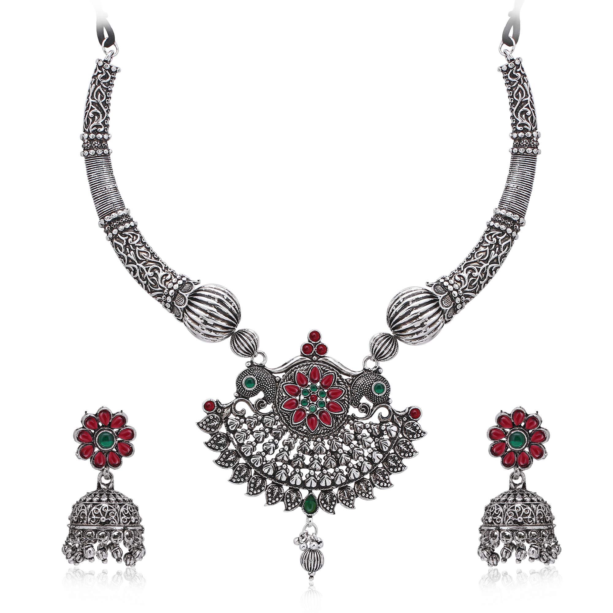 Sukkhi Modish Oxidised Choker Necklace Set for Women (SKR69873) (B08S3XJFSZ) Amazon Price History, Amazon Price Tracker