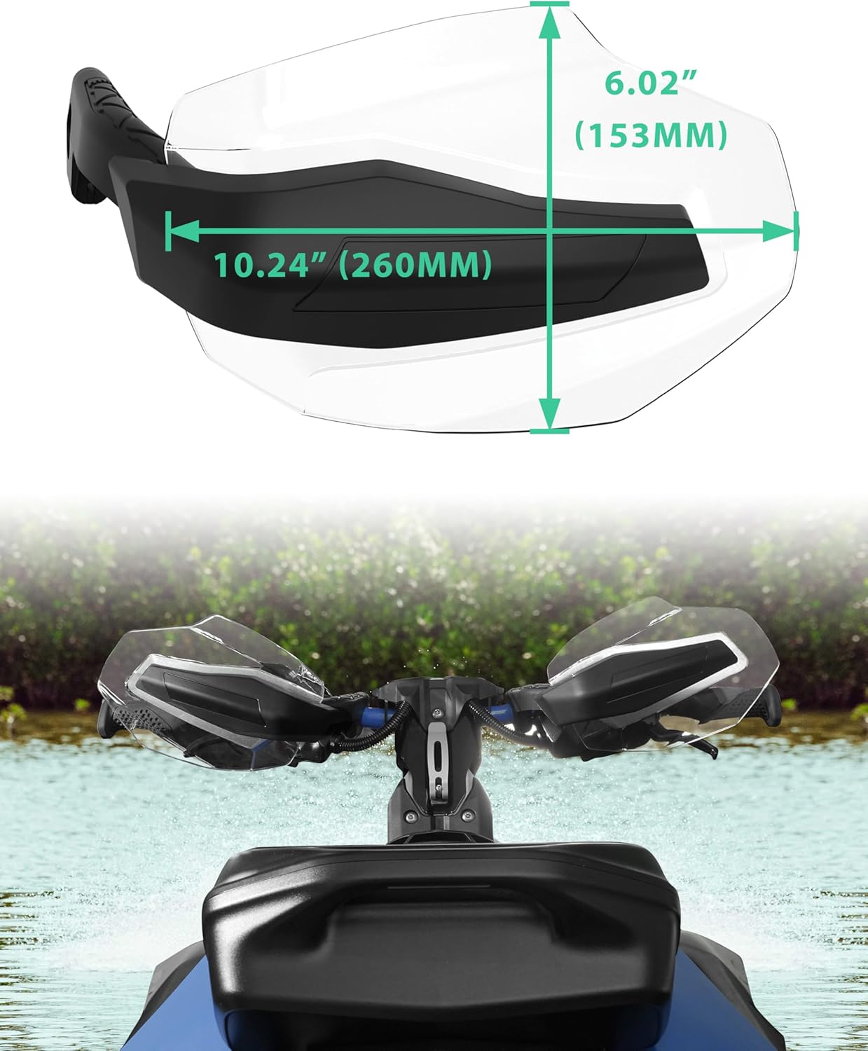 Transparent Handguards Wind Deflector for Sea-Doo Spark Trixx 2025/Ski-Doo REV Gen5/Gen4/XS/XM/XP/XR/XU Accessories, Plastic Hand Guards Protector Air Deflectors, 2PCS