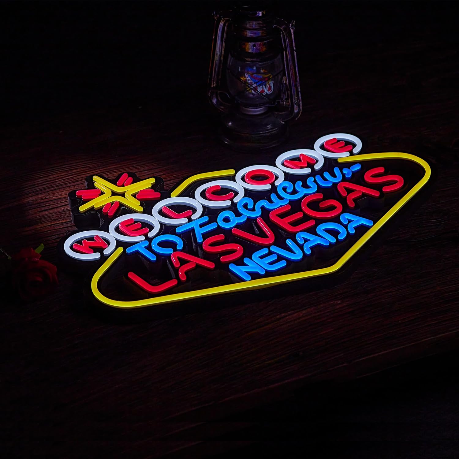 24X18inch Larger Welcome to Las Vegas Beer Bar Neon Sign Dimmable LED Signs(12V)