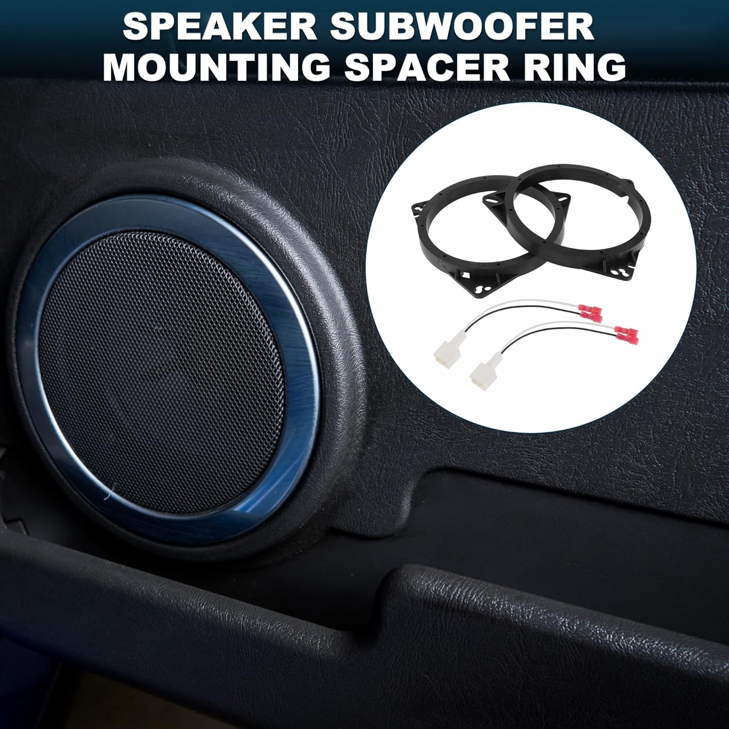 Speaker Spacer Ring Tweeter Speaker Spacer Adapter for Nissan Murano 2003-2019 Waterproof Black 2 Set