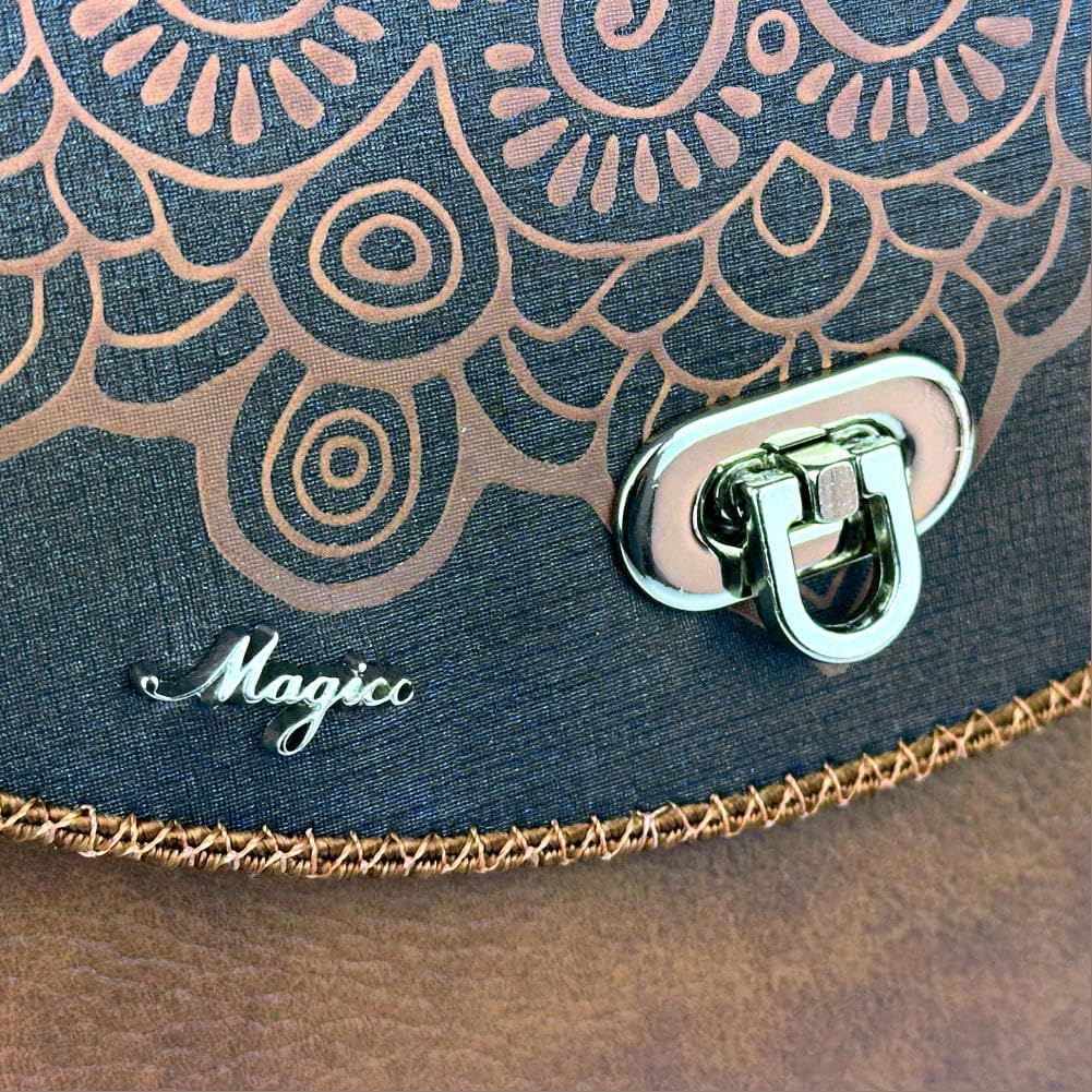 Bolsa Feminina Transversal Média Café Magicc Bolsas B-230 Bolsa Feminina Transversal Média Café Magicc Bolsas B-230