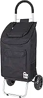dbest products Carrinho de compras dobrável preto Trolley Dolly para mantimentos com rodas e bolsa removível e caminhão de mão pessoal com rodinhas padrão