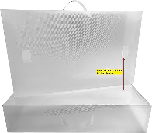 Miniatura 2 de Paquete de 10 cajas de almacenamiento apilables de plástico transparente con asa para botas altas