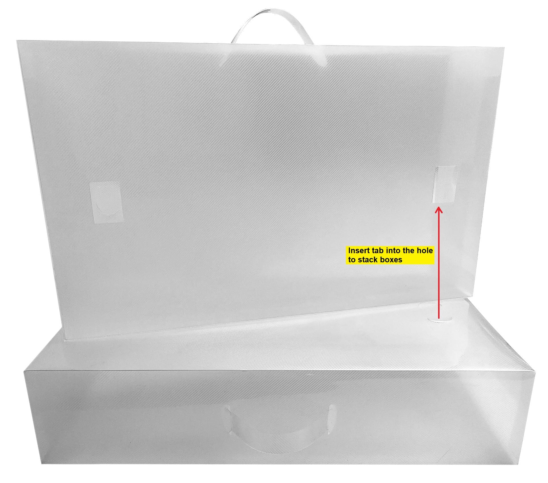 QQbed 10 pack Clear Plastic Stackable Storage Shoe Boxes with Handle for High Boots